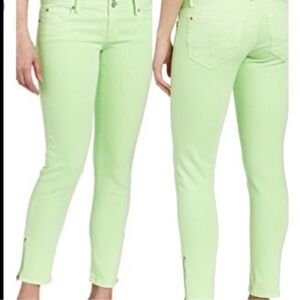 Lilly Pulitzer Green Worth Skinny Mini Zip Jeans
